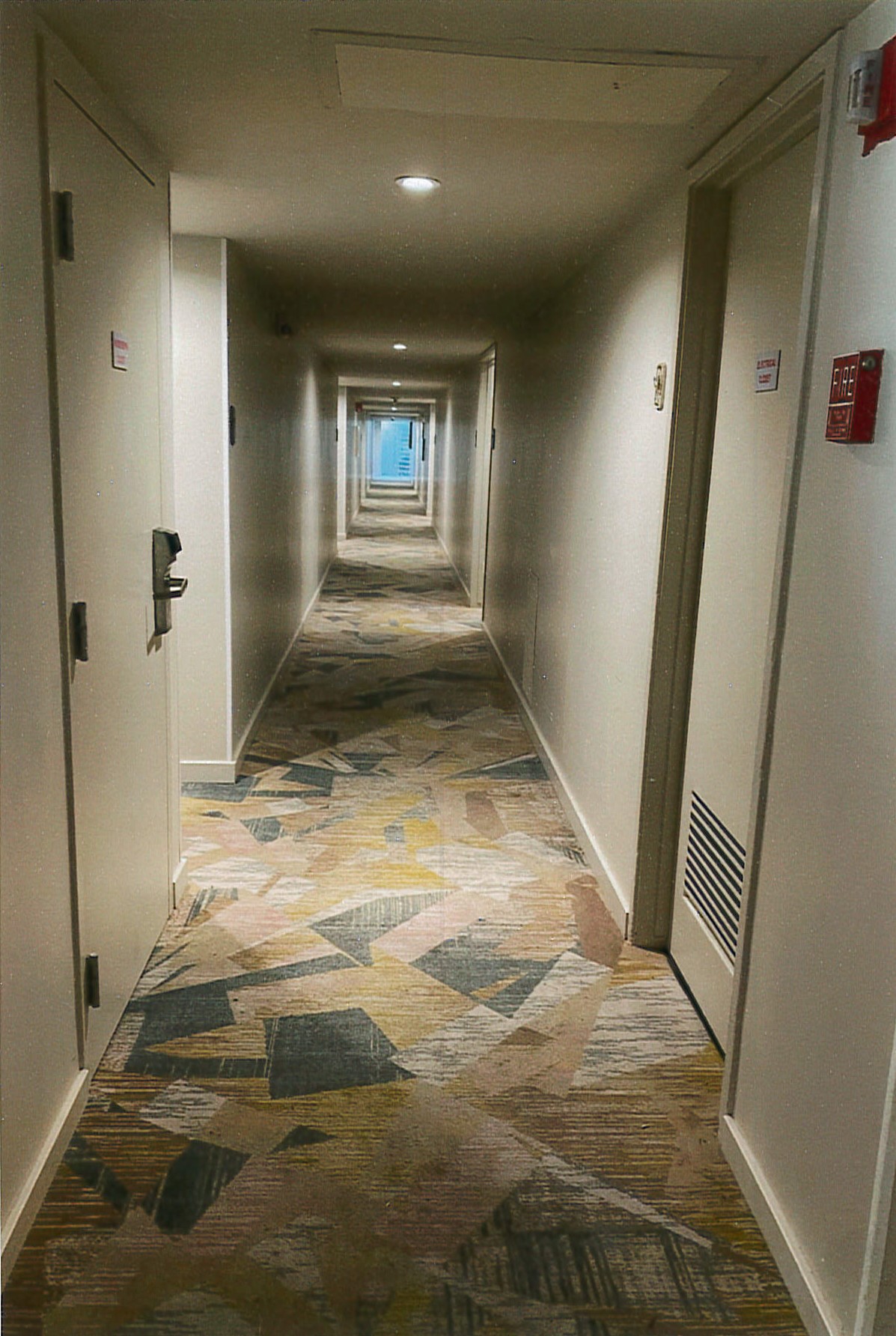 Renovated resort room corridor